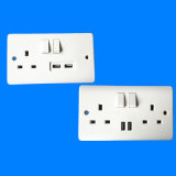 British Standard 13A Wall Switched Socket with USB