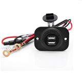 12V Waterproof Power Outlet Boat Marine Carvans Cigarette Lighter Socket 2.1A Dual USB Charger