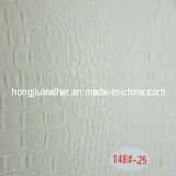 Little Glossy White Crocodile Grain Leather for Decorative