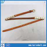 Ladies' Real Leather Belt with 2 Chains, Manufactured in China Factory (20-13054)