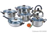 12PCS Stainless Steel Tableware with Whistling Kettle (KG12A039)