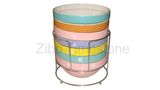 6.5'' Stoneware Stackable Bowl With Metal Rack (TM12018)