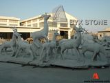 Garden Granite Deer Animal Sculpture / Stone Carving