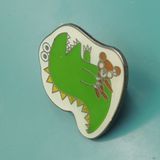 Cute Dinosaur Dye Black Pin Badge for Children