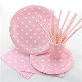 Pink Polka DOT Disposable Paper Tableware