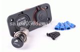 Motorcycle Cigarette Lighter Socket with Voltmeter