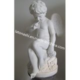 Natural White Life Size Children Angel White Marble Stone Sculpture