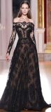 New Model Black Lace Long Sleeves Evening Dress 2013 (CL165)