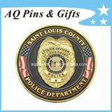 Police Challenge Metal Custom Coins Medallion with Gold Plated