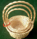 Wicker Flower Basket with Handle S/3 (M806)