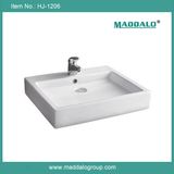 Ceramic Rectangular Wash Sink, Straight Line Bathroom Sink (HJ-1206)