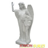 Polished White Marble Angel Sculpture (XMJ-FG05)