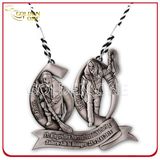 3D Sculpted Custom Figurine Antique Silver Souvenir Medal