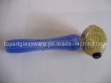 Filled Liquid Glass Water Spoon Pipe, Pyrex Glass Smoking