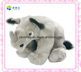 Grey Plush Stuffed Rhinoceros Toy