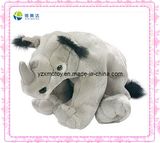 Grey Plush Stuffed Rhinoceros Toy