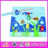 2015 Educational Kids Wooden Fishing Game Toy, Best Sale Wooden Puzzle Magnetic Fishing Toy, Wooden Magnetic Fishing Toy Wj276038