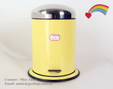 Mirror Arch Lid Garbage Dustbin with Metal Base