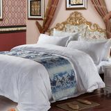 Hotel White Embroidery Bed Sheet Set