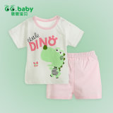 2015 Pink Short Sleeve Summer Baby Sets Tshirt+Shorts Cotton Baby Boy Girl Clothes Set, Newborn Suits Infantil Clothing Bodysuits