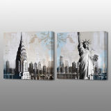 MP-603ab Liberty Statue Framed Canvas Oil Painting