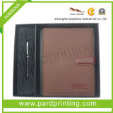 2014 New Design PU Leather Notebook with Pen (QBN-14109)