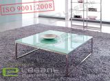 Simple Square Coffee Table - Stainless Steel and Safety Glass -CA361