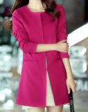 No Button Round Neck Long Knitted Coat Garment