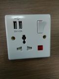 13A Electrical Universal Switch Socket with 2USB Port