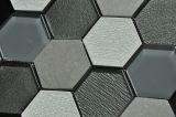 2015 Stylish Hexagonal Ice Ceramic Glass Mosaic Tile (OYT-S13)