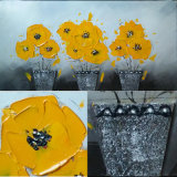 New Design Yellow Flowers Pot Carnation Oil Painting (LH-700589)