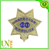 Gold Plated Zinc Alloy Soft Enamel Police Badge