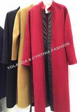 Fashion Women's Wool Long Coat/Sheep Leather Stripes Joint Stand Collar 100% Wool Coat/Women's Clothing/Winter Outer Wear /Ladies Coat