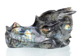 Natural Labradorite Carved Dragon Skull Carving #1A46, Crystal Healing