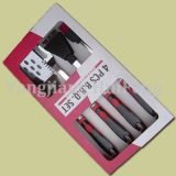 4 PCS Stainless Steel BBQ Tools Set with TPR Handle
