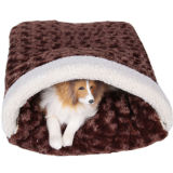 Stripe Canvas Fabric Soft Fleece Pet Beds