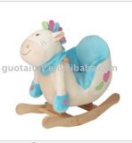 Plush Rocking Horse with PP and Wooden Base for Kids (GT-6)