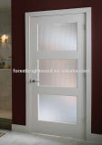 White Primer Shaker Glass Door Design for Living Room