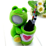 Funny 15cm Frog 3D Face Doll with Pen Container for Christmas