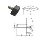 Wing Nut, Male Knob, Parallelogram Shaped Knob (knob)