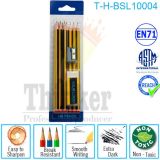 10PCS Hb Wood Pencil Plastic Sharpener with White Eraser in Blister