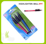 3pk Ball Point Pen + Highlighter Pen (13053)