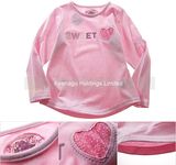 100% Cotton Infant Long Sleeve T Shirt for Girls