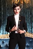 Grandeur Gold Chain Black Blazer (1-247-790)