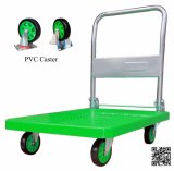 150kg Green Color Plastic Platform Foldable Hand Trolley