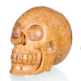 Lemon Stone Carving Human Skull Sculpture (0V86)