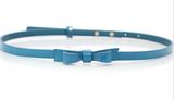 Fashion Lady Shinny Blue PU Belt with Bow