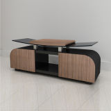 Curved MDF High Gloss Painting TV Stands (M107)