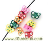 100 Mixed Clay Butterfly Tiny Spacer Beads 9.5x6.5mm (B05767)