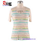 Fashion Stripes Printing Ladies T-Shirts (RKT1312)